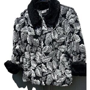 Vintage Duffel Outdoor Faux Fur Jacket Coat Black mid length Sz Small Black USA